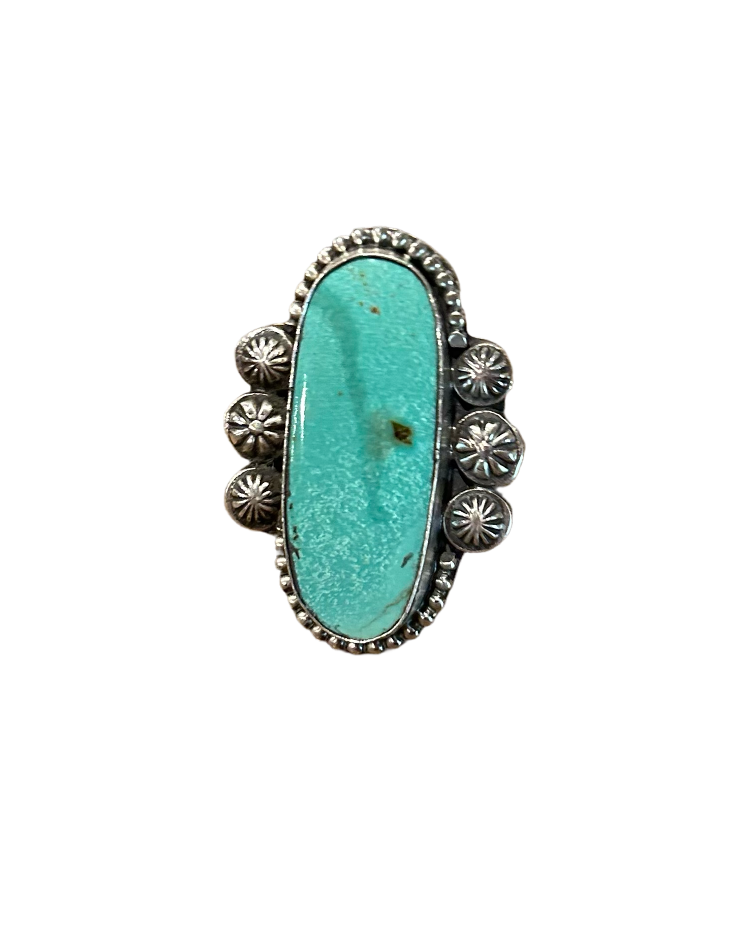 Royston Turquoise & SS Size 8.5 Native made ring.