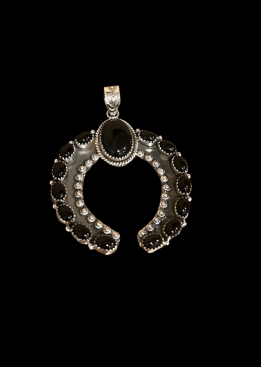 Handmade Black Onyx Naja pendant