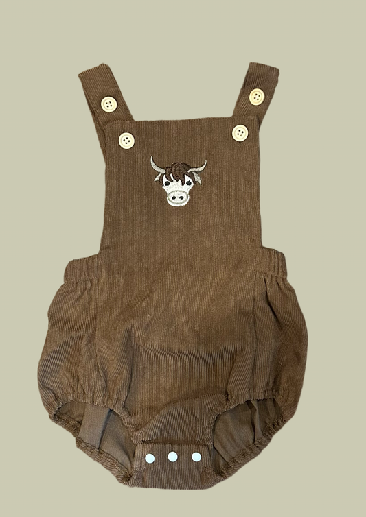 Steer Head Corduroy Baby Onsie