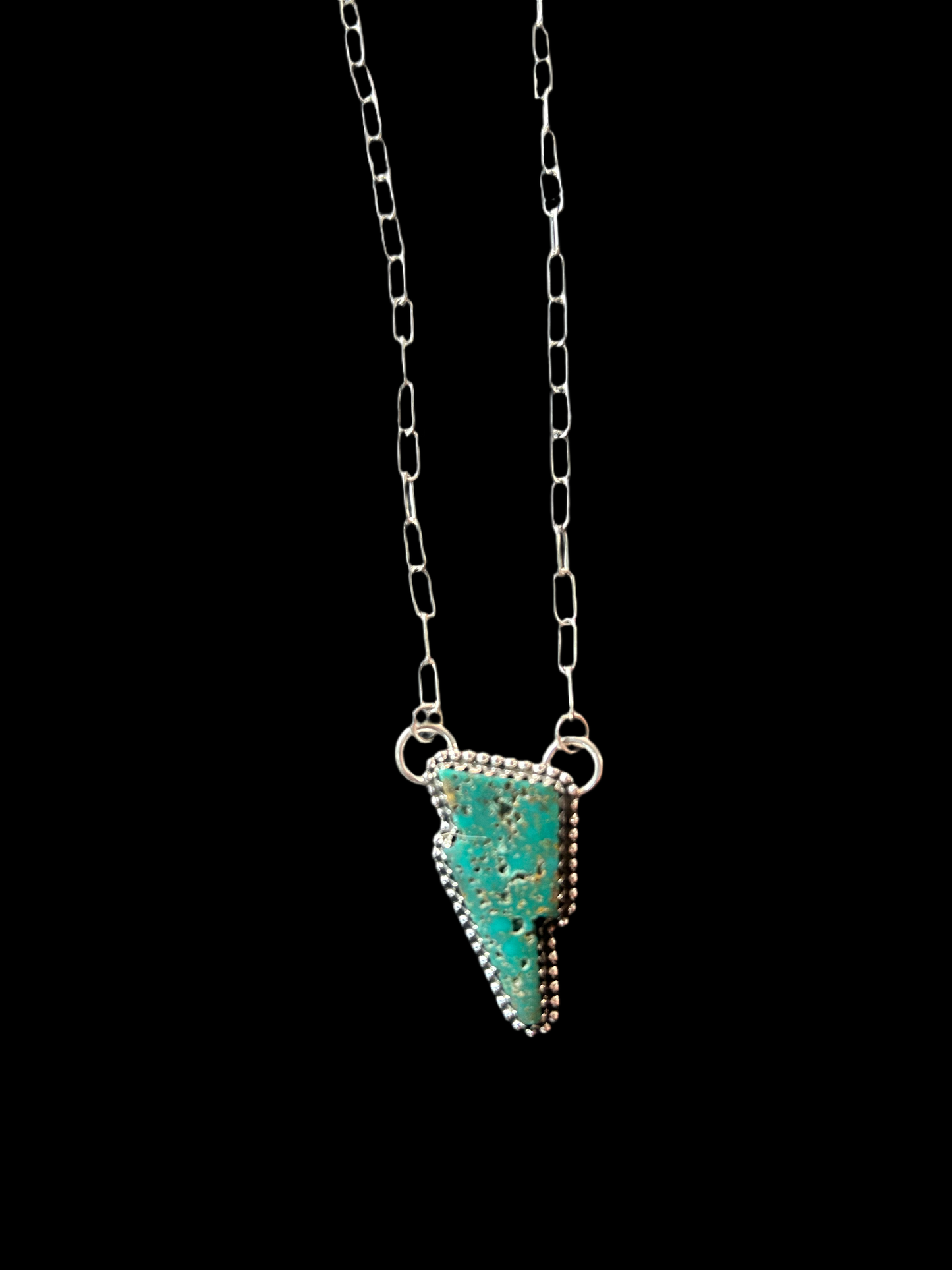 Royston turquoise lighting bolt native made necklace