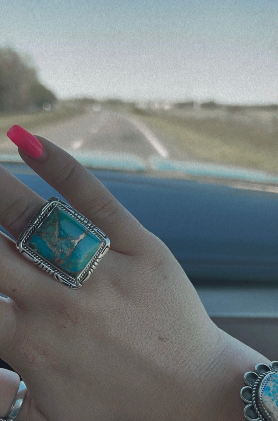 The "big bishh" Matrix Turquoise & Sterling Silver Ring