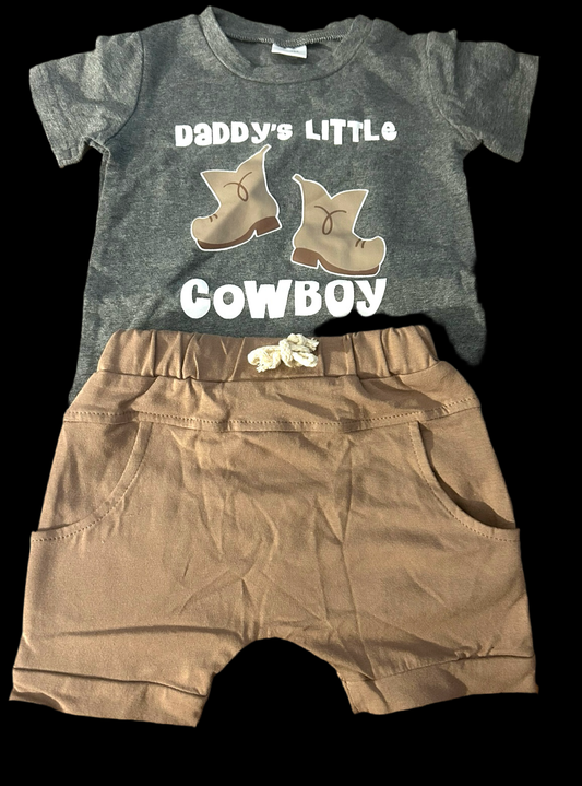 Daddy’s Little Cowboy Tee Shirt & Shorts Set