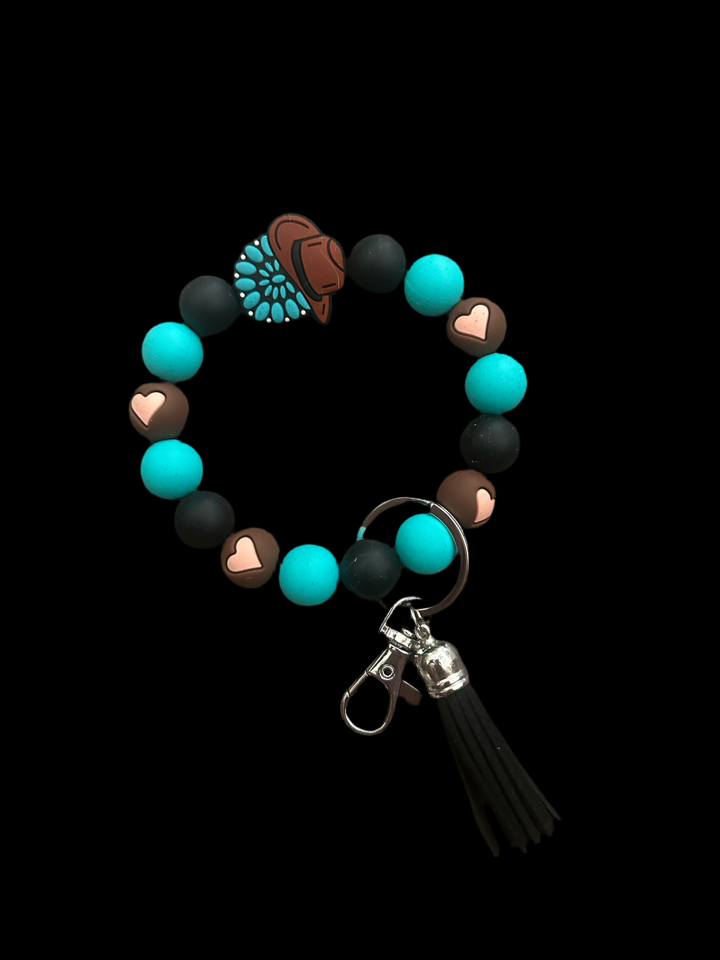 Turquoise cowgirl wrist keychain