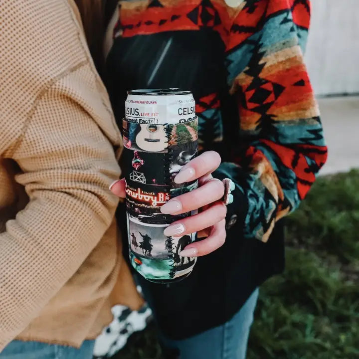 Cowboy Collage Tall koozie