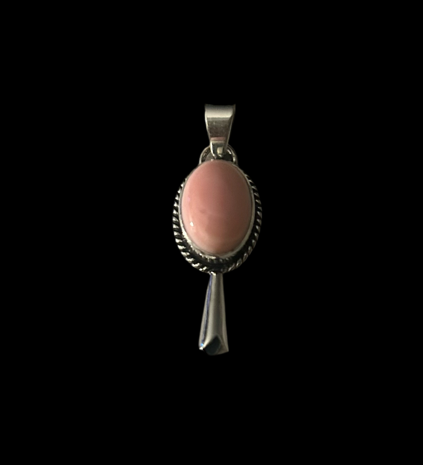 Petite pink conch blossom pendant