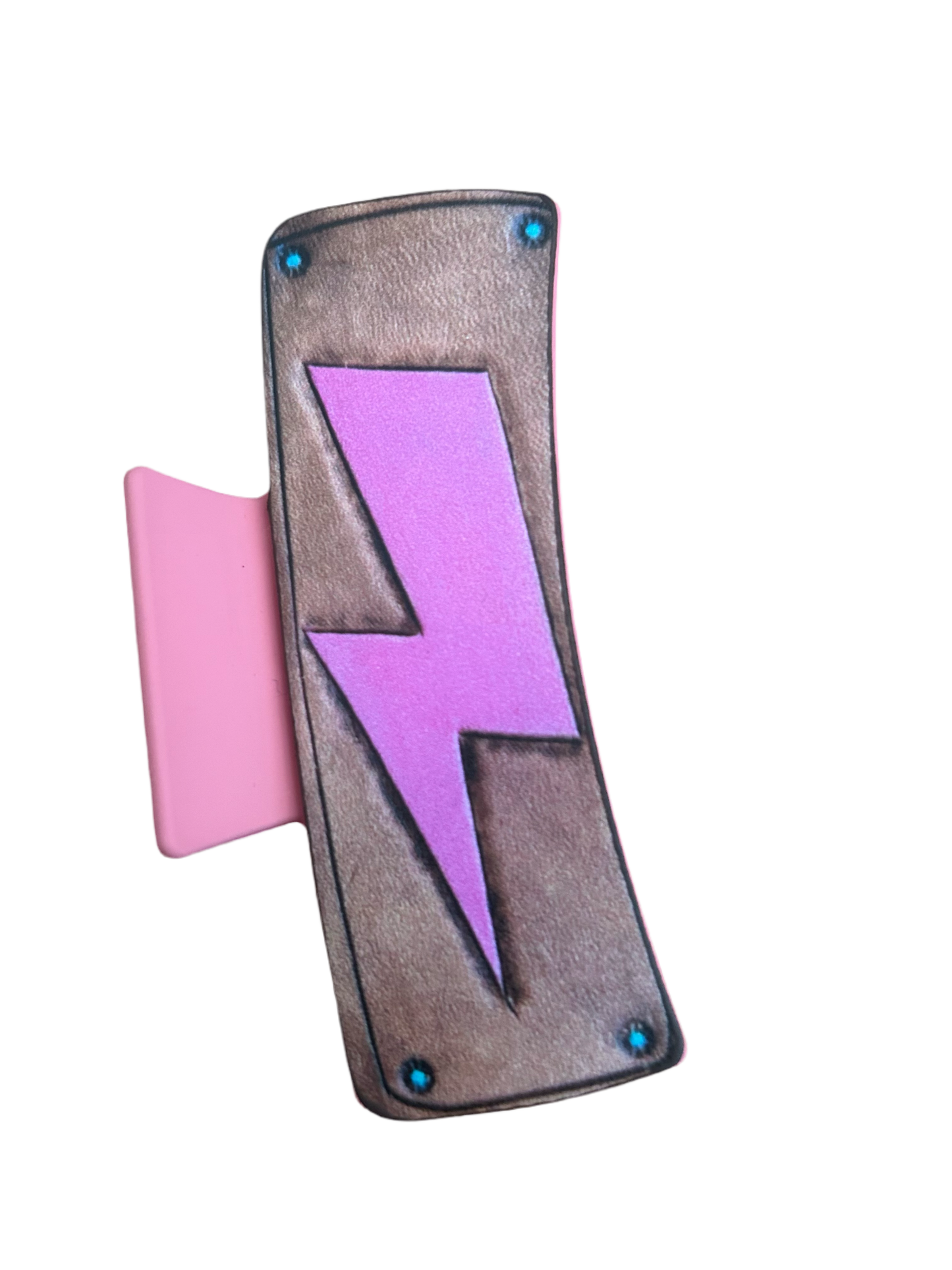 Pink lightning bolt claw clip