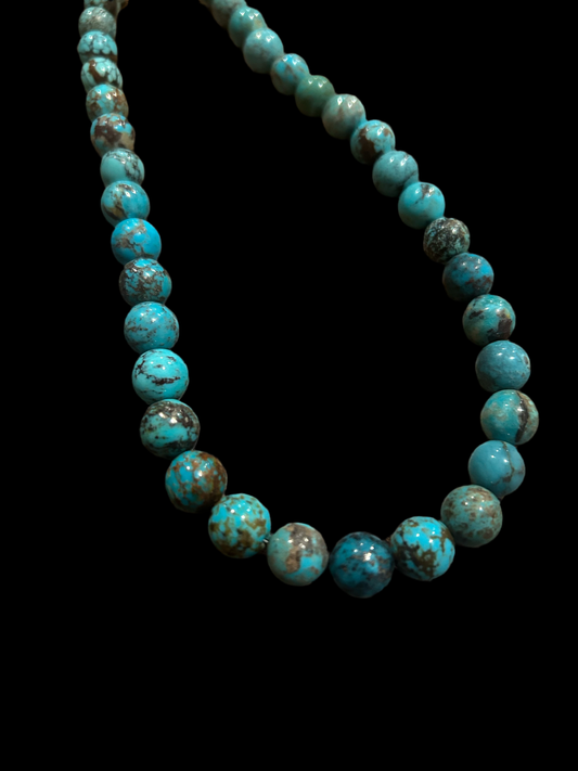 Kingman turquoise 10mm native made necklace