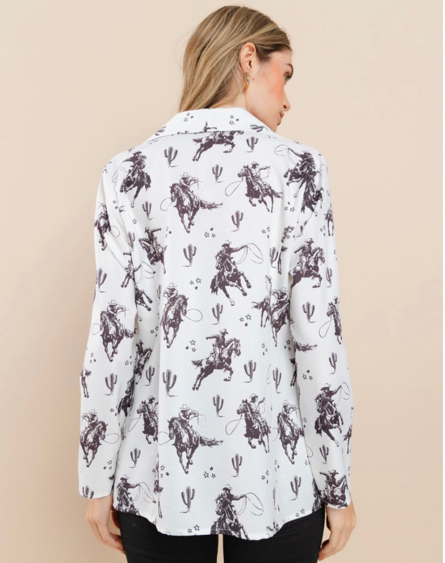 “Western Critter” long sleeve blazer