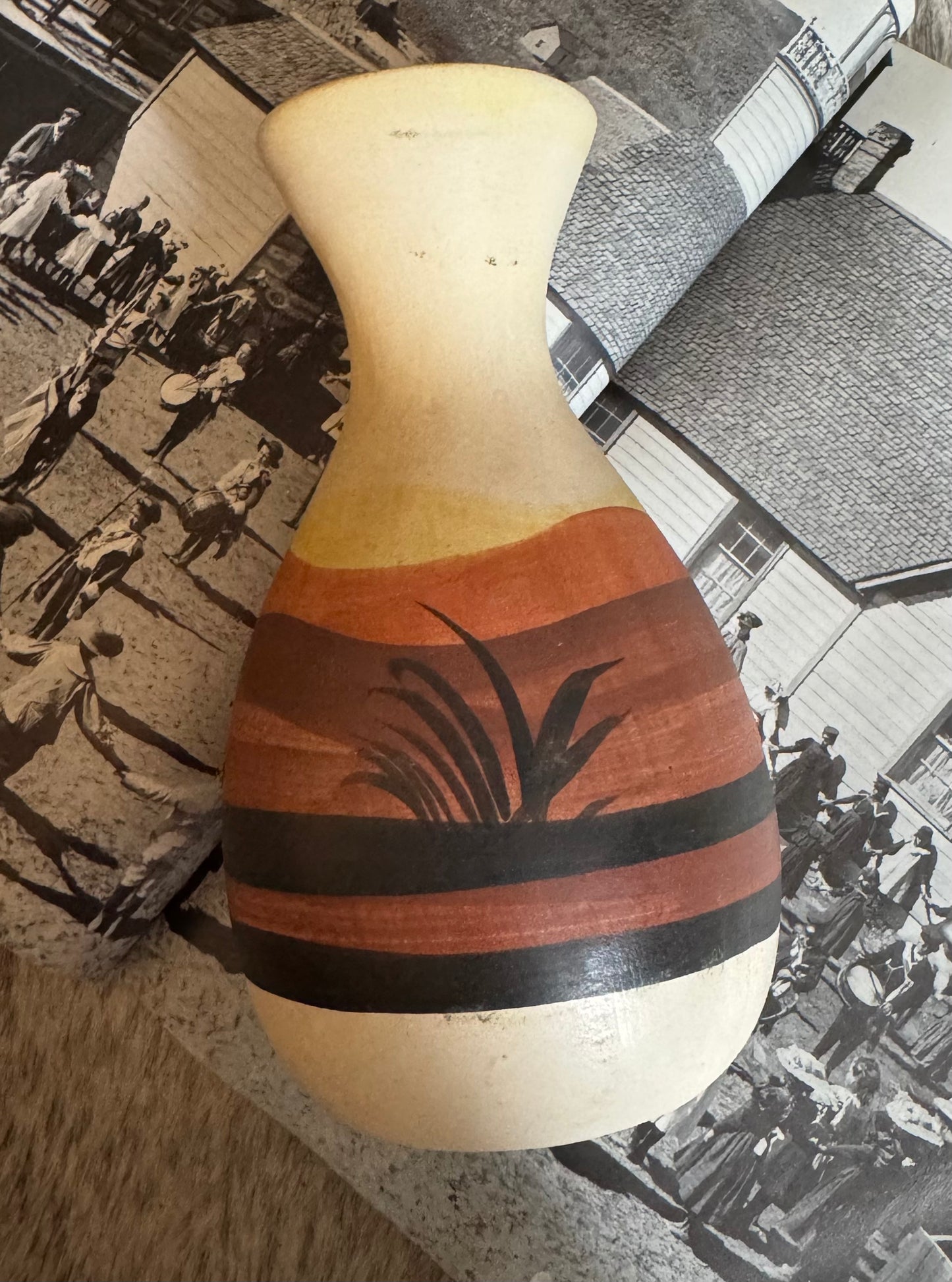 Vintage hand painted desert vase