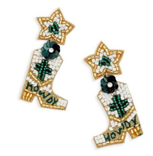 Star of the Rodeo Beaded Boot Earrings