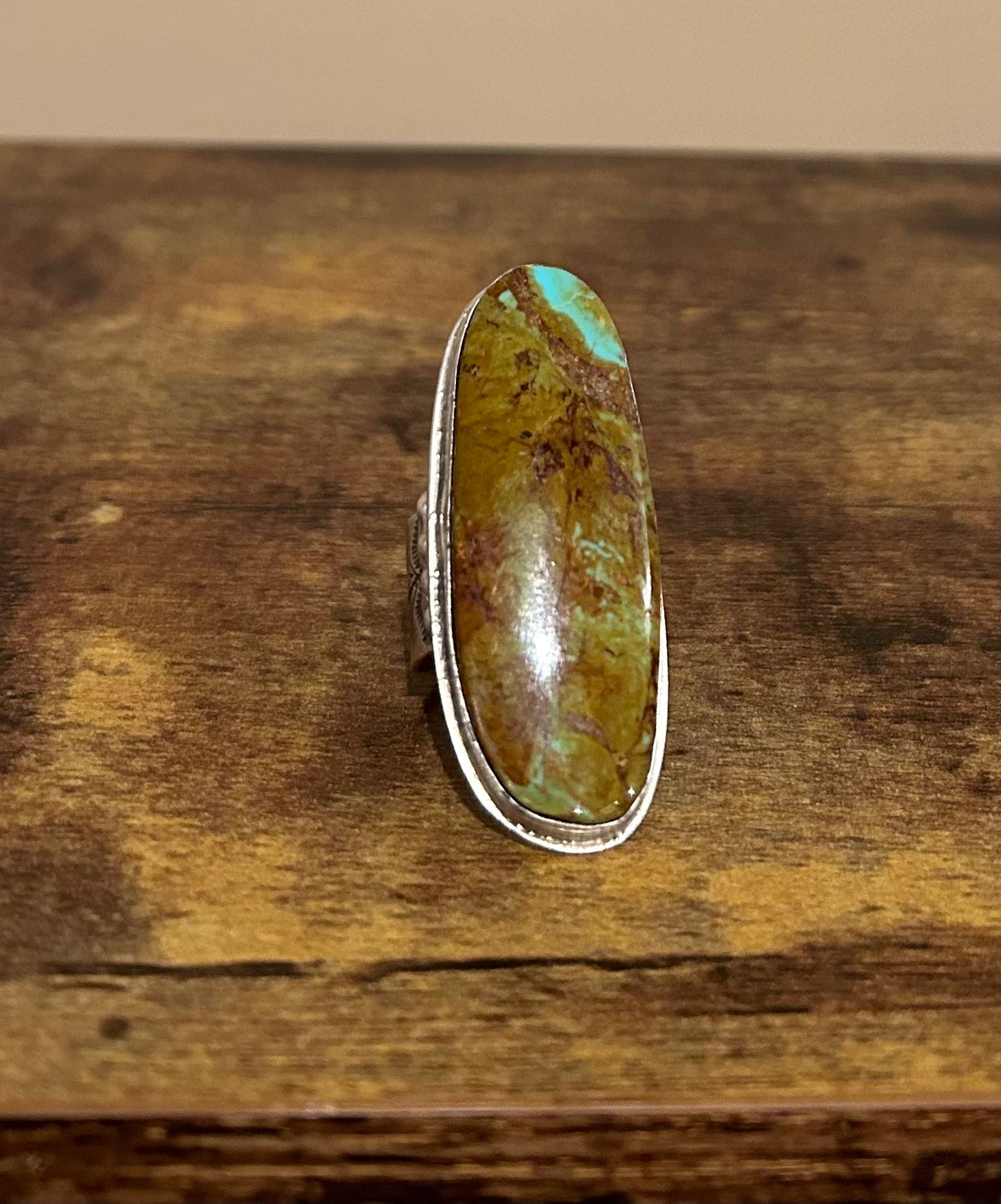 Native made (J Passo jr.) Huge Royston Turquoise Ring Size 9