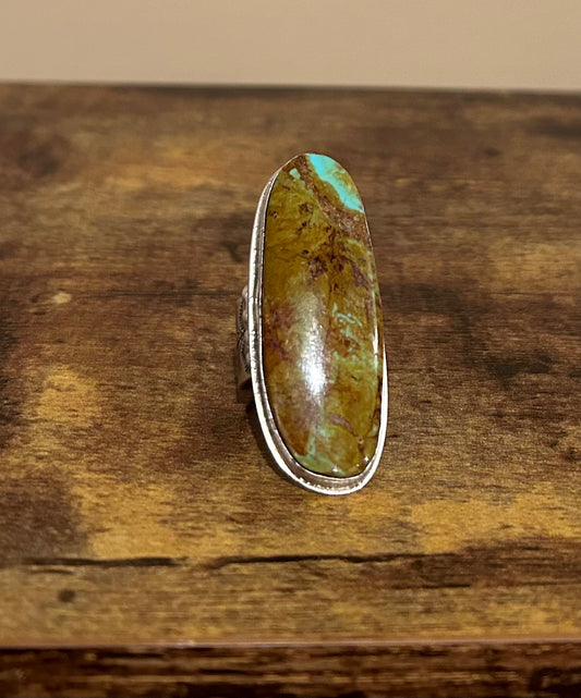 Native made (J Passo jr.) Huge Royston Turquoise Ring Size 9