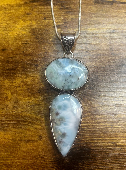 Larimar & SS Handmade Pendant