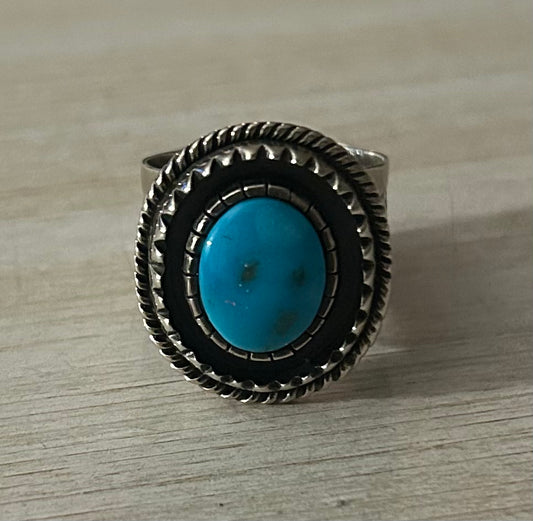 Kingman turquoise thick band size 9 ring