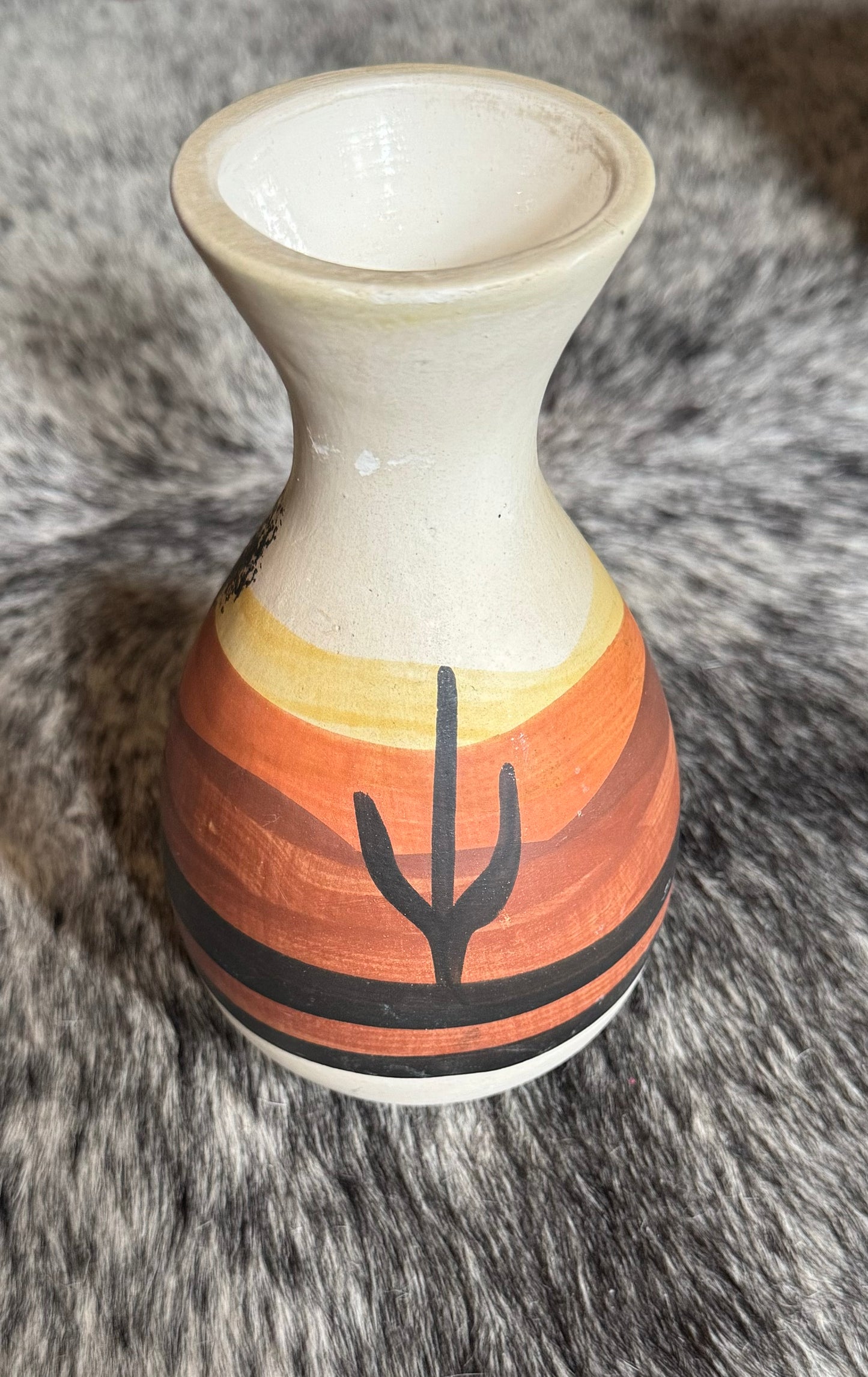 Vintage hand painted desert vase