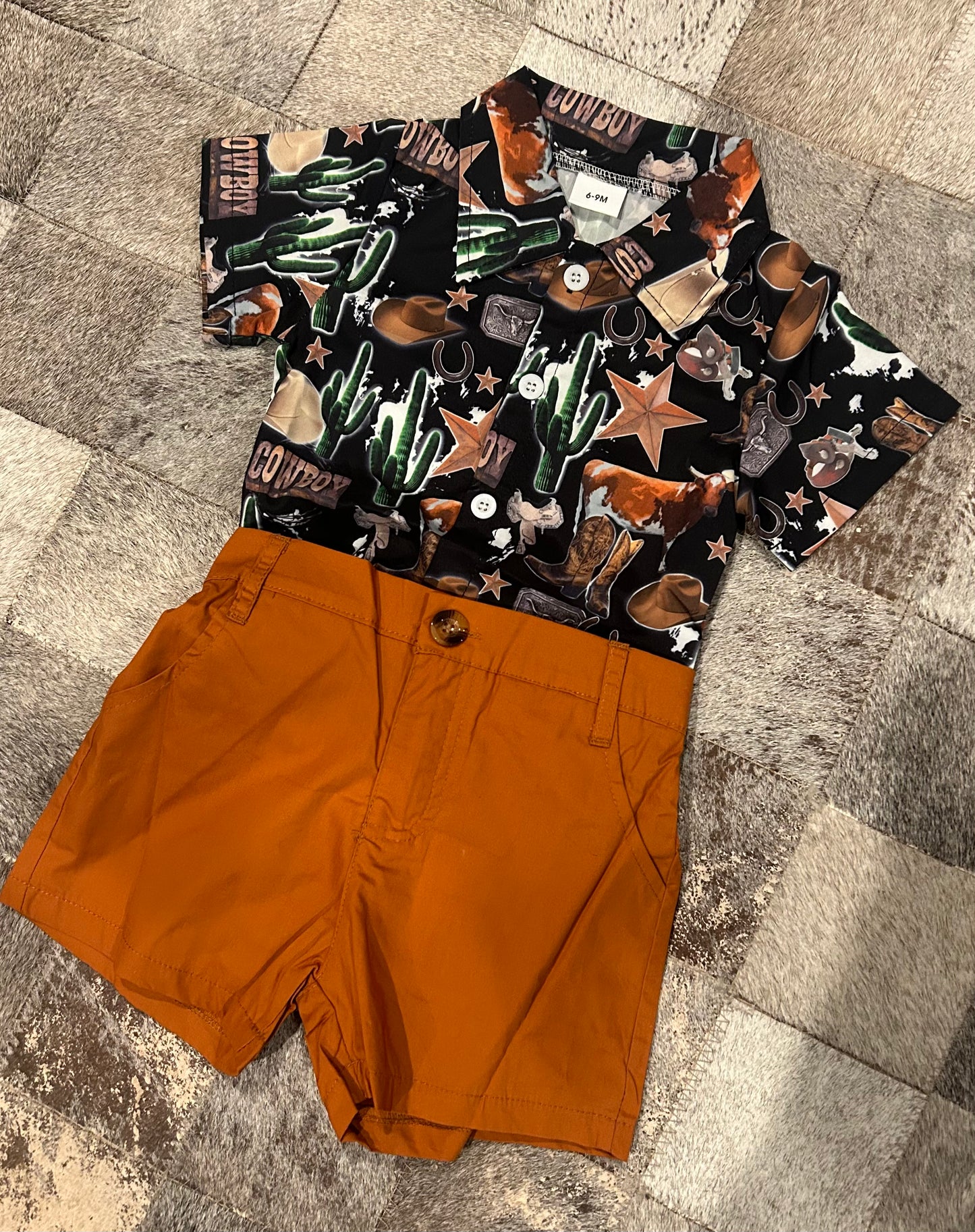 “Mini Buckaroo” Button Down & Short Set