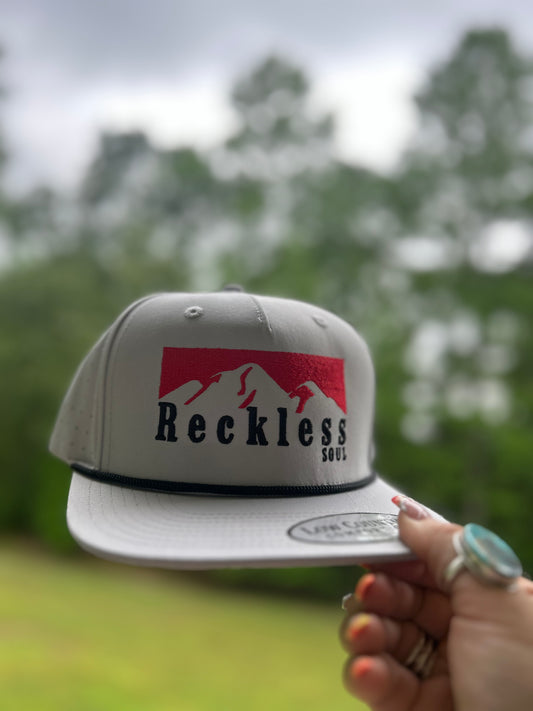 “Reckless Soul” White & Red Airflow Hat