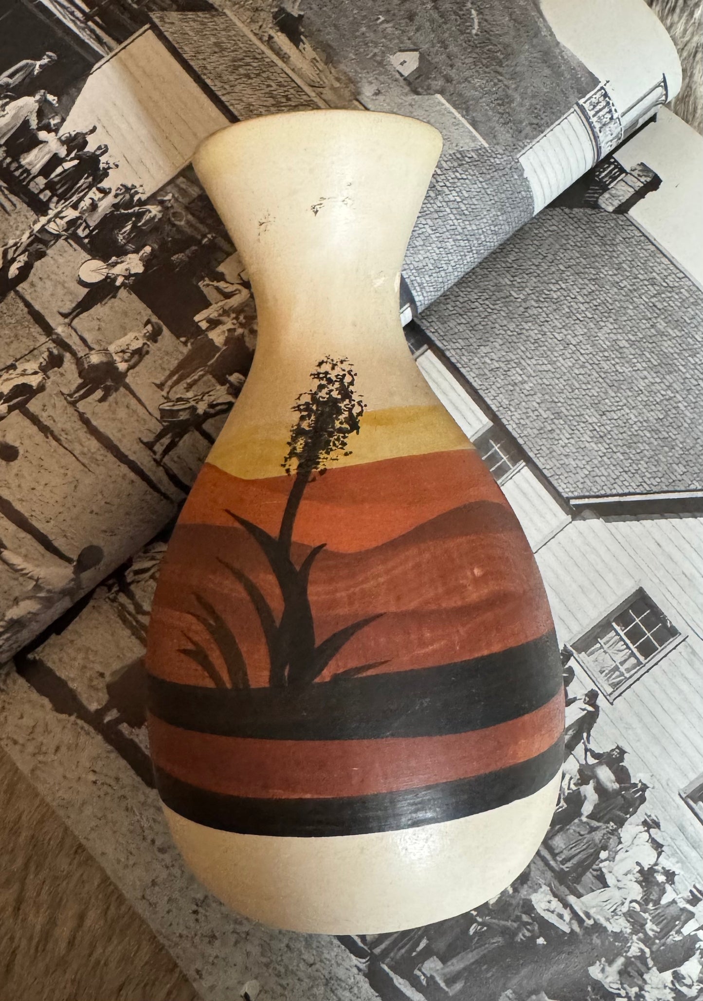 Vintage hand painted desert vase