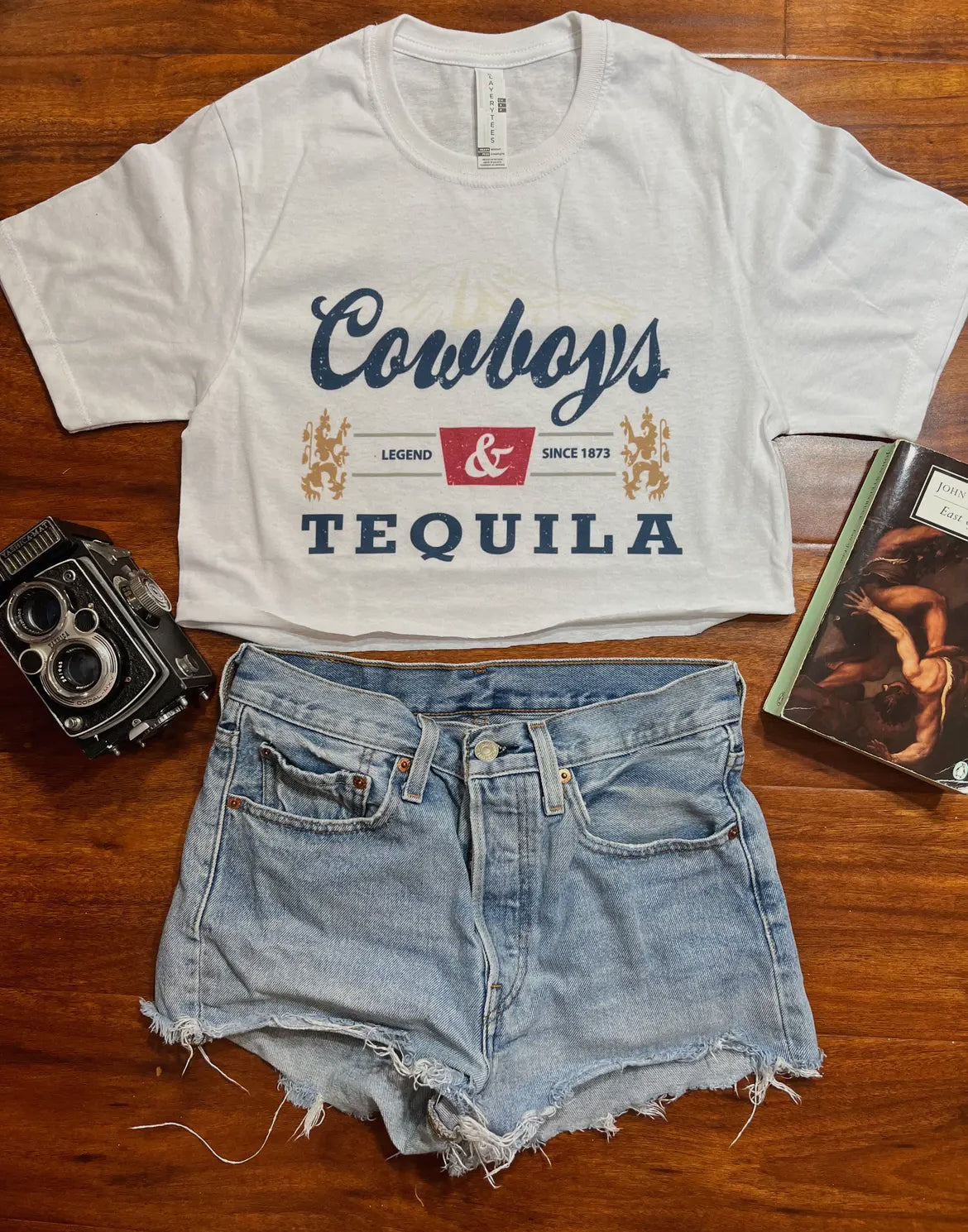 “Cowboys & Tequila” Cropped T-Shirt