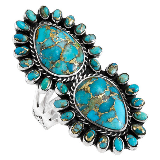 Gold Digger Matrix Turquoise Ring Sterling silver