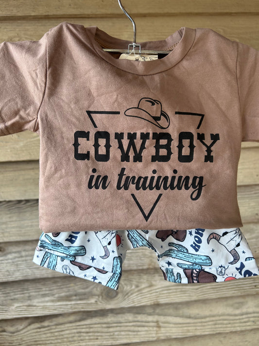 Cowboy in training boys T-shirt & Shorts Set