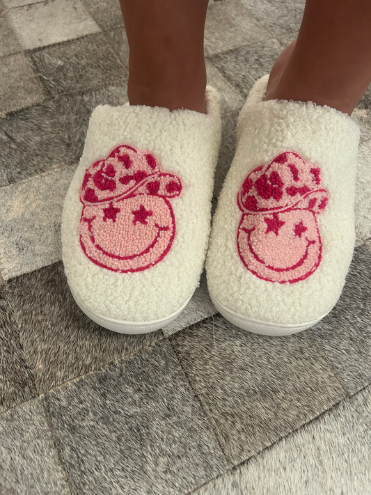 Smiley cowboy slippers