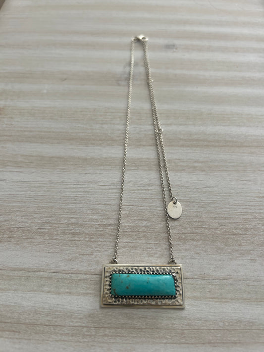 Dry creek turquoise square bar necklace