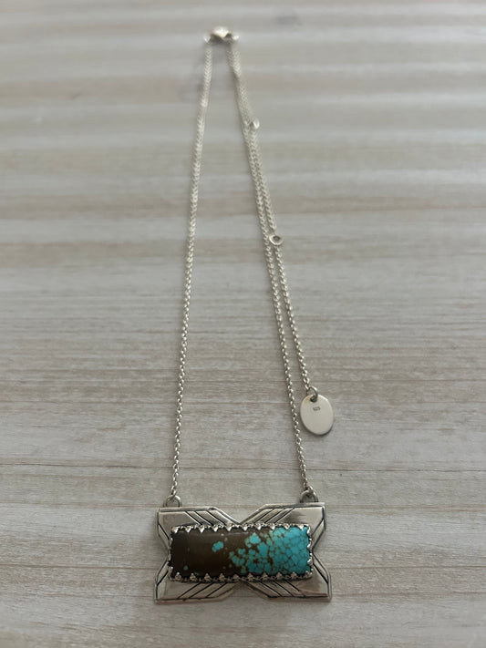 Mine 8 turquoise X bar necklace