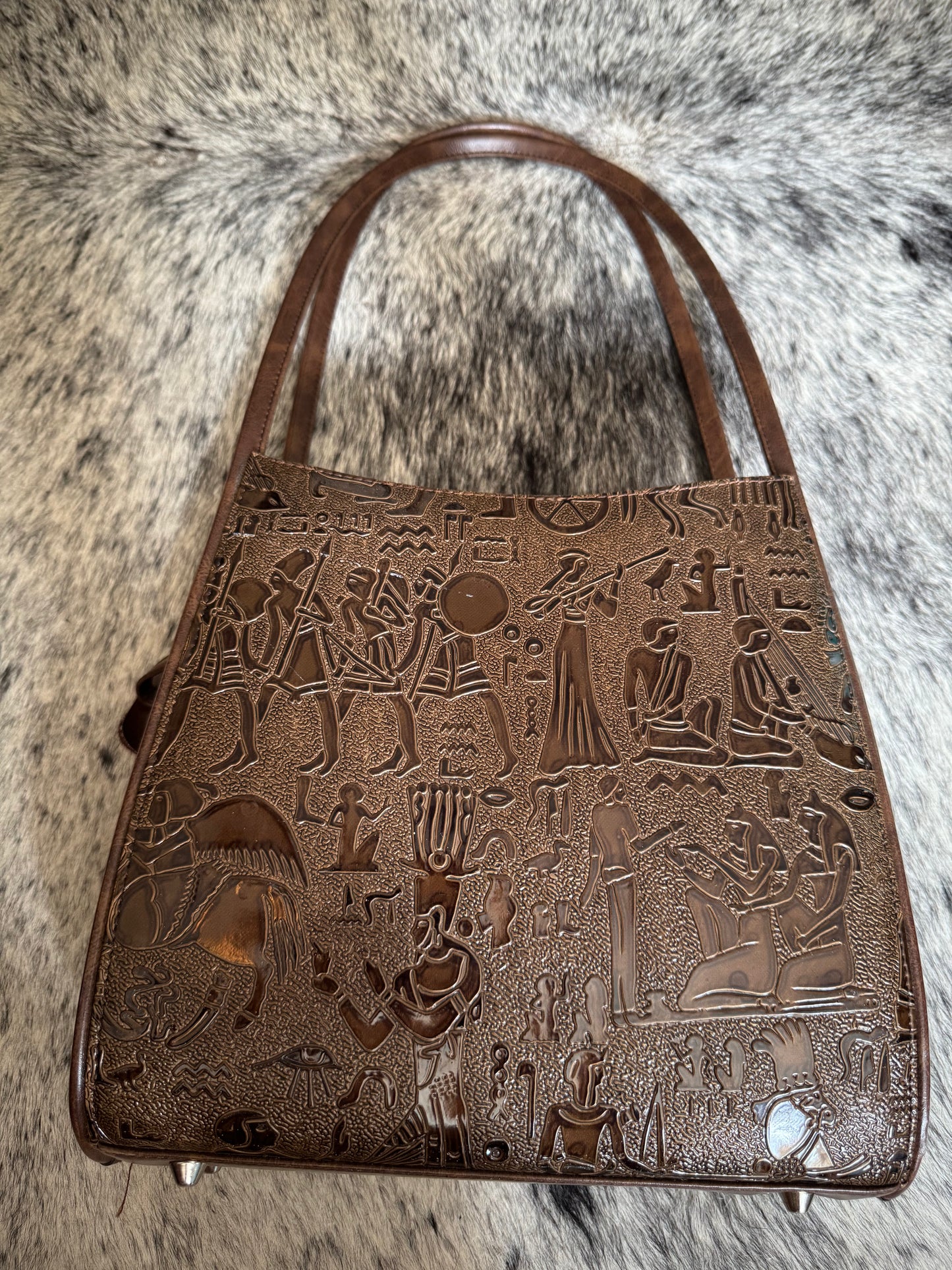 Vintage leather purse Egyptian theme