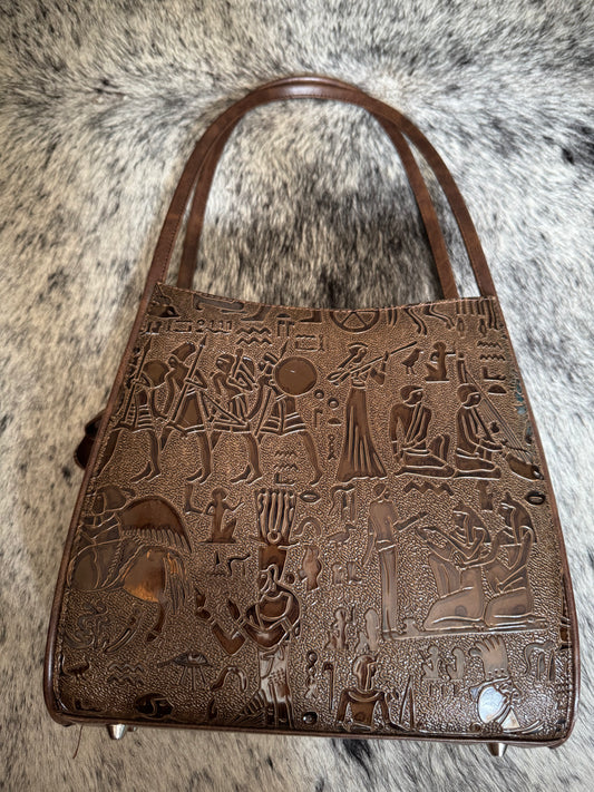 Vintage leather purse Egyptian theme