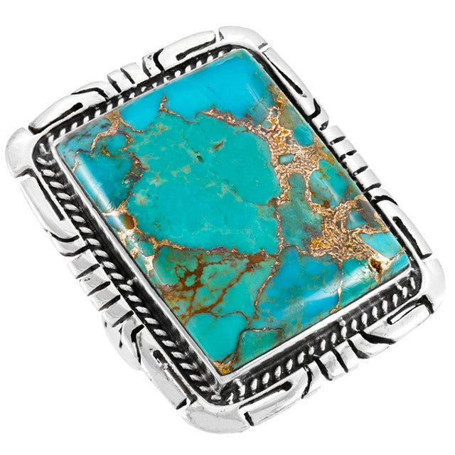 The "big bishh" Matrix Turquoise & Sterling Silver Ring