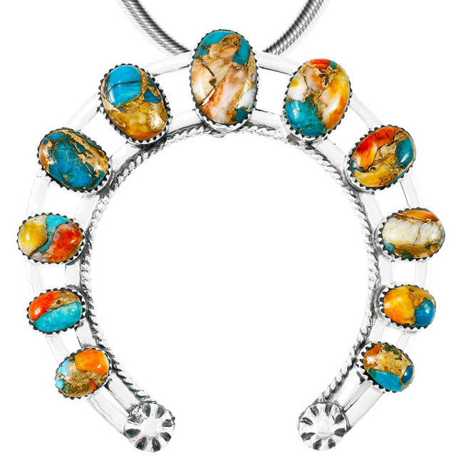 The "Golden Retriever Bestie" Spiny Turquoise Naja Pendant Sterling Silver