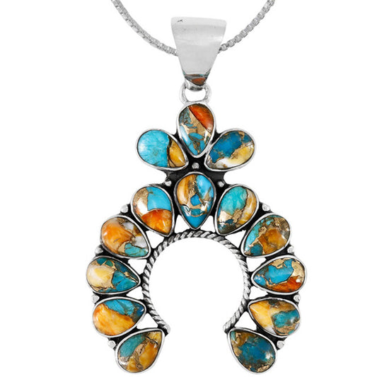 The Olivia Spiny Turquoise Naja Pendant Sterling Silver