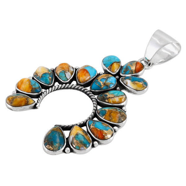 The Olivia Spiny Turquoise Naja Pendant Sterling Silver