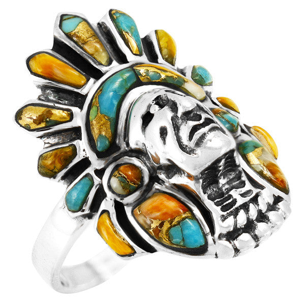 The Powwow Spiny Turquoise Ring Sterling Silver